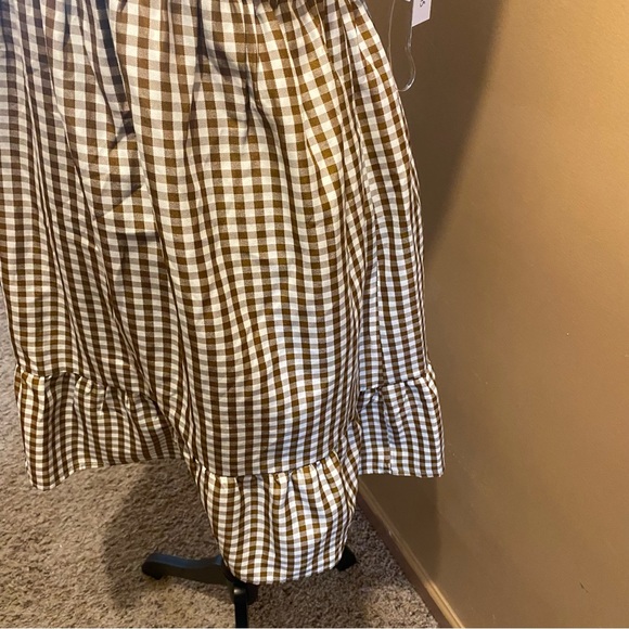 Speechless gingham brown/white open 2 strap above knee sundress NWT sz XXL - Picture 6 of 10